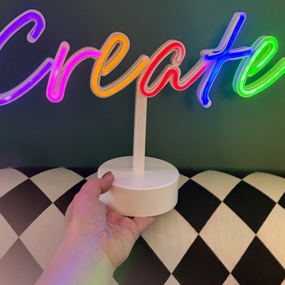 Multicolor Neon 'Create' Sign for Home Office - Picture 4 of 4